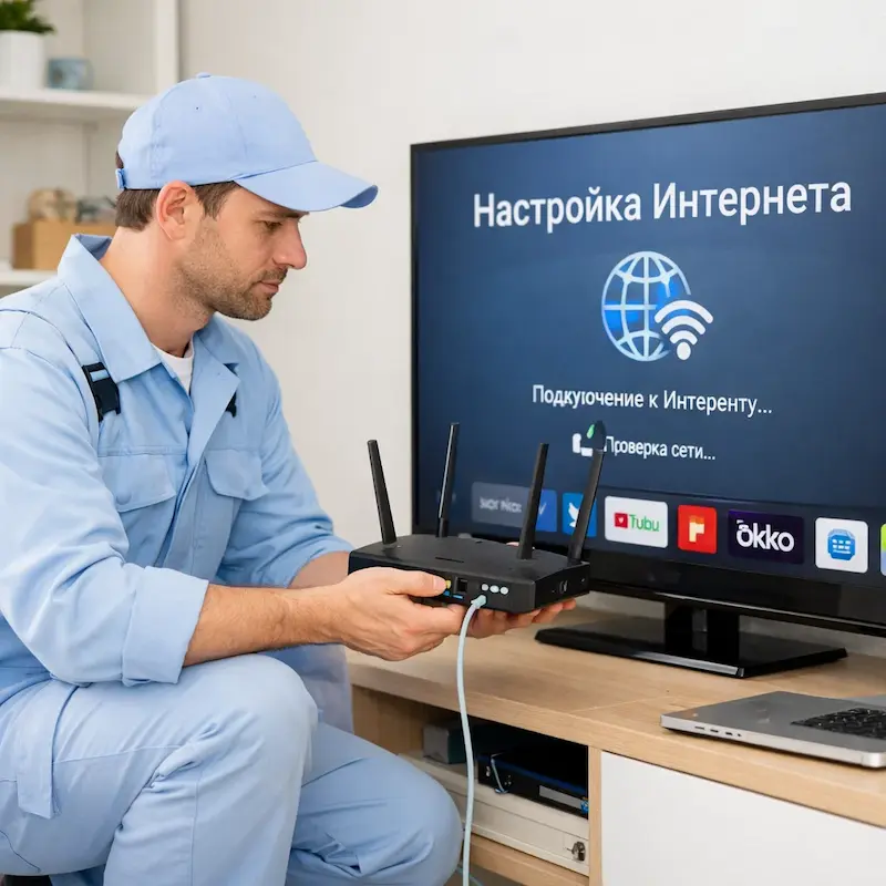 Настройка интернета на телевизоре в Ломоносове