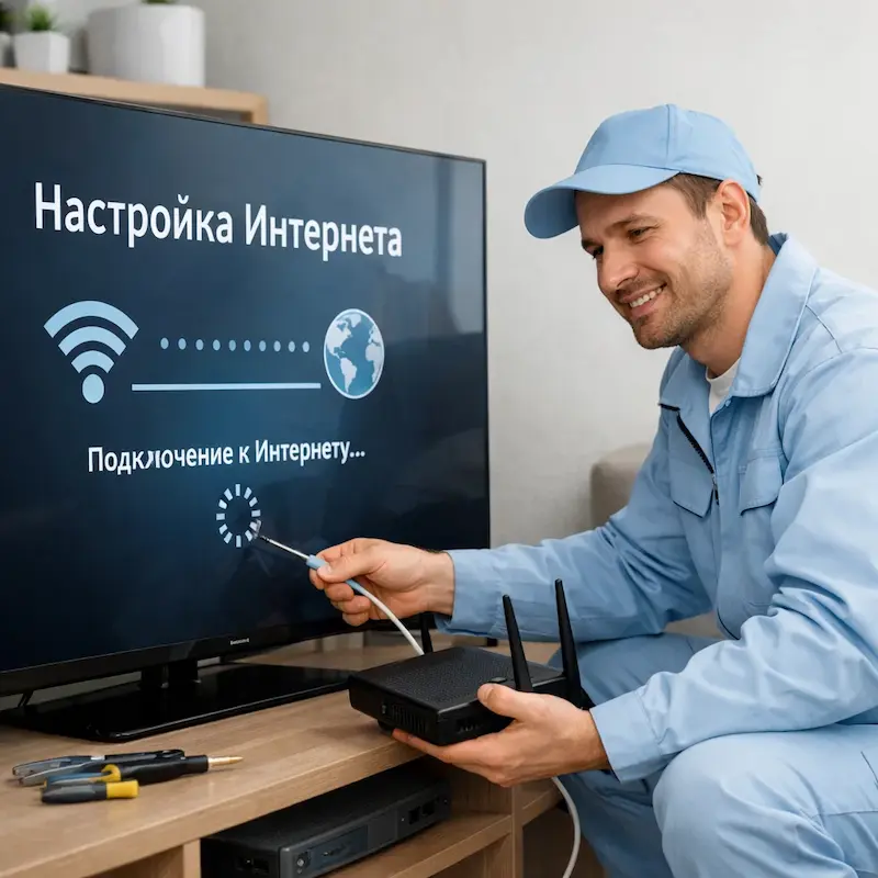 Настройка интернета на ТВ в Ломоносове