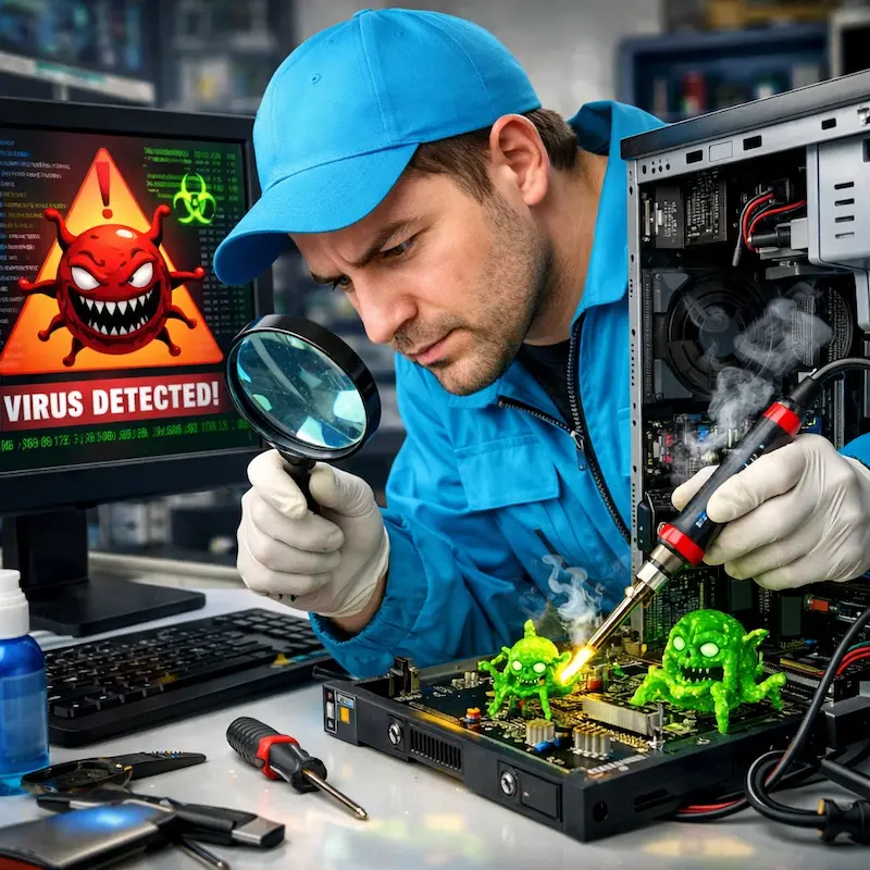 Вылечить компьютерный вирус в Ломоносове